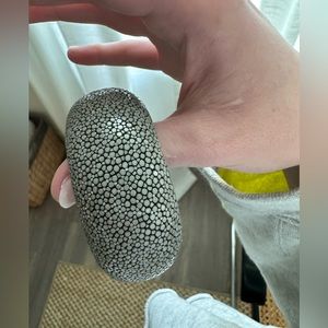 Real Shagreen cuff bracelet - grey